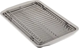 Circulon Bakeware Baking Sheet/Cookie Pan and Cooling Rack Set, 3 Piece, Gray