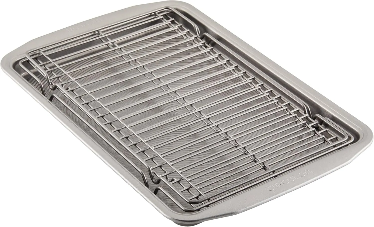 Circulon Bakeware Baking Sheet/Cookie Pan and Cooling Rack Set, 3 Piece, Gray