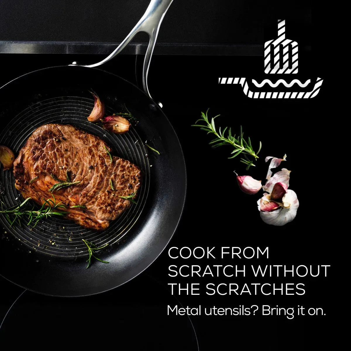 Circulon SteelShield™ Nonstick Stainless Steel C-Series Frypan Induction Suitable - 32cm