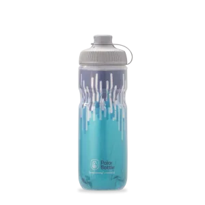 Clearance: Breakaway® Muck Insulated Cyclist Mountain Bikers Water Bottle 20 oz Zipper Blue/Turquoise Polar Bottle Made in USA