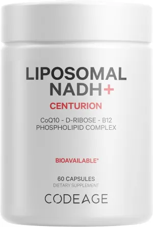 Codeage Liposomal NADH  Supplement - NADH, Vitamin B12, D-Ribose as Bioenergy Ribose, CoQ10-2-Month Supply - Liposomal Delivery - β-Nicotinamide Adenine Dinucleotide Pills - Non-GMO - 60 Capsules