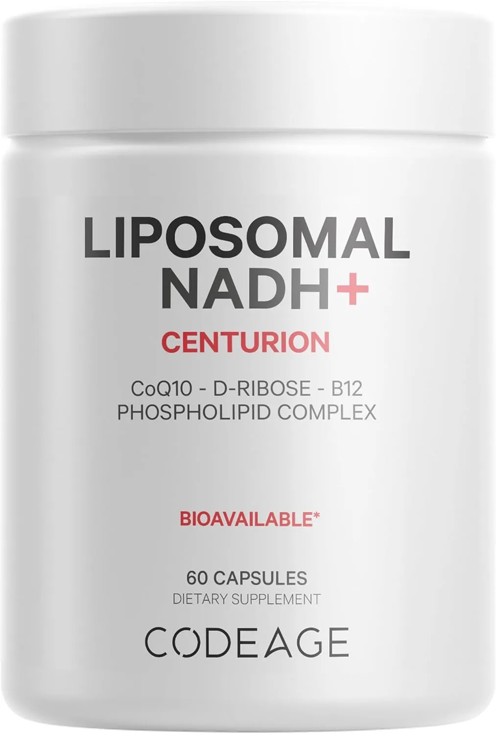 Codeage Liposomal NADH  Supplement - NADH, Vitamin B12, D-Ribose as Bioenergy Ribose, CoQ10-2-Month Supply - Liposomal Delivery - β-Nicotinamide Adenine Dinucleotide Pills - Non-GMO - 60 Capsules