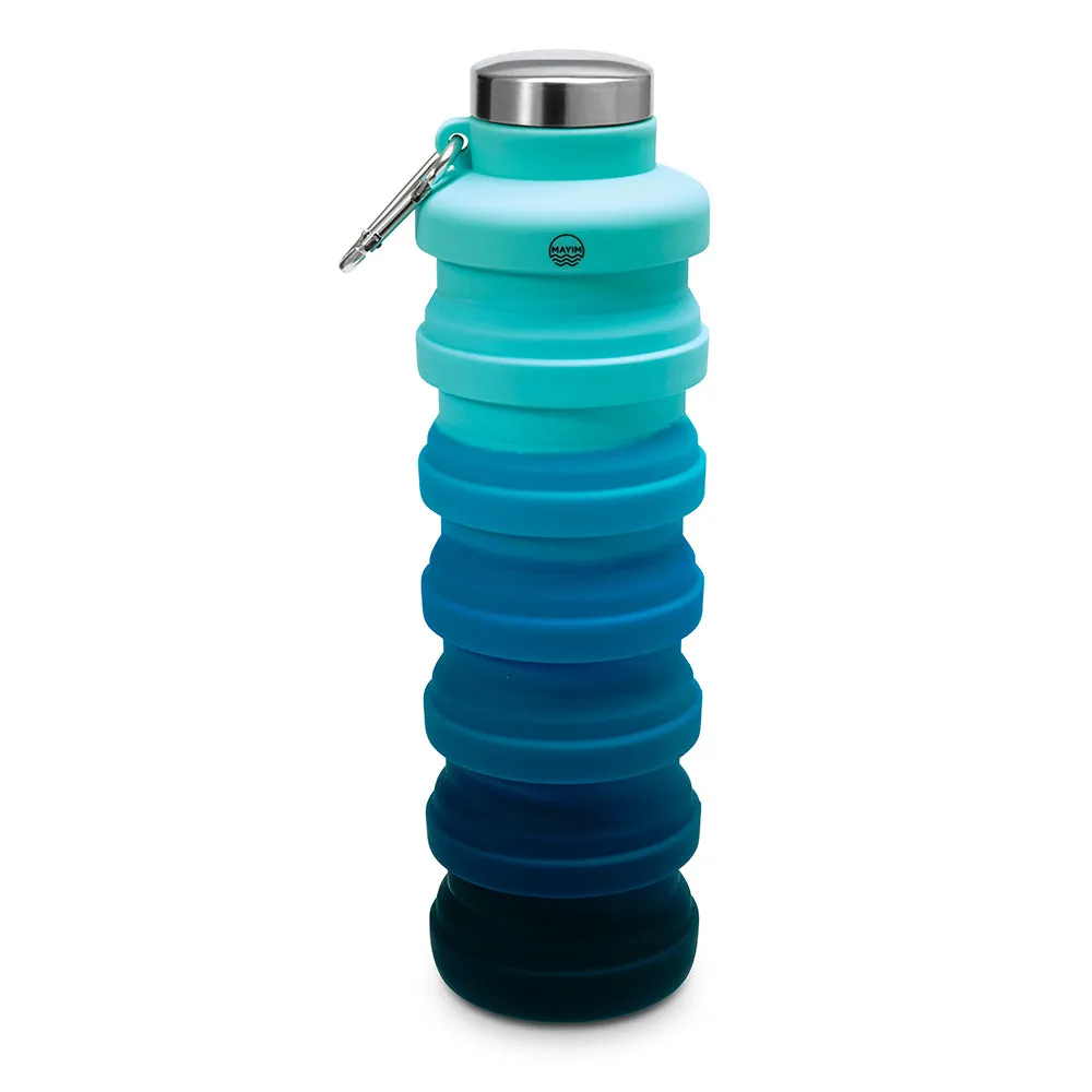 Collapsible Carabiner Bottle - Larger - Deep Blue