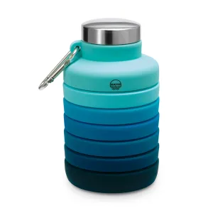 Collapsible Carabiner Bottle - Larger - Deep Blue
