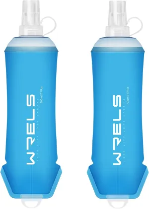 Collapsible Soft Running Water Bottles Soft Flasks Folding for Hydration Pack 200ml/350ml/500ml Running Vest Water Bottle for Outdoor Sports Hiking Cycling Climbing