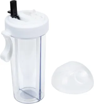 Collapsible Sports Water Bottle Dual Use Cup for Kids Portable Straw Beverage