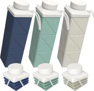 Collapsible Water Bottles 720ml 24.3oz, Foldable Portable Travel Water Bottle, Lightweight Reusable Leakproof for Traveling Camping Hiking Cycling Yoga Sports Outdoor School Office