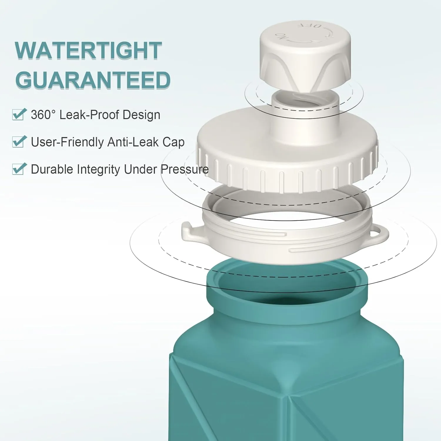 Collapsible Water Bottles, Silicone Foldable Portable Travel Water Bottle 610ml, Lightweight Reusable Leakproof for Traveling Camping Hiking Cycling Yoga Sports Outdoor