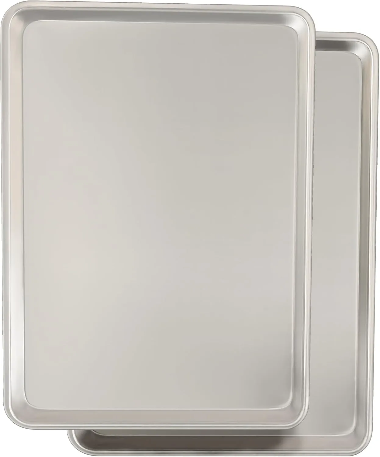 Commercial Quality Baking Sheet Pan Set, Natural Aluminum Cookie Sheet, Umite Chef Warp Resistant Nonstick Baker's Half Sheet Pan, Large Thick Cookie Tray Pans for Baking, Roasting(2 Pack, 18X13In)
