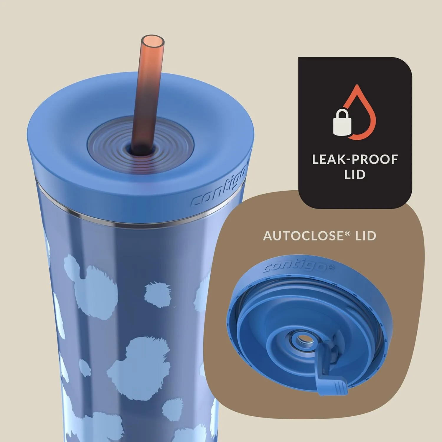 Contigo x Ally Love Shake & Go Tumbler, Autoclose, blender bottle, protein shaker bottle, 20oz, Stellar Jay