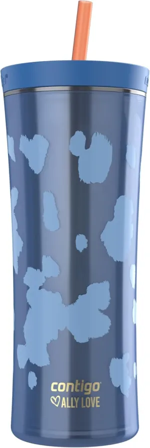 Contigo x Ally Love Shake & Go Tumbler, Autoclose, blender bottle, protein shaker bottle, 20oz, Stellar Jay