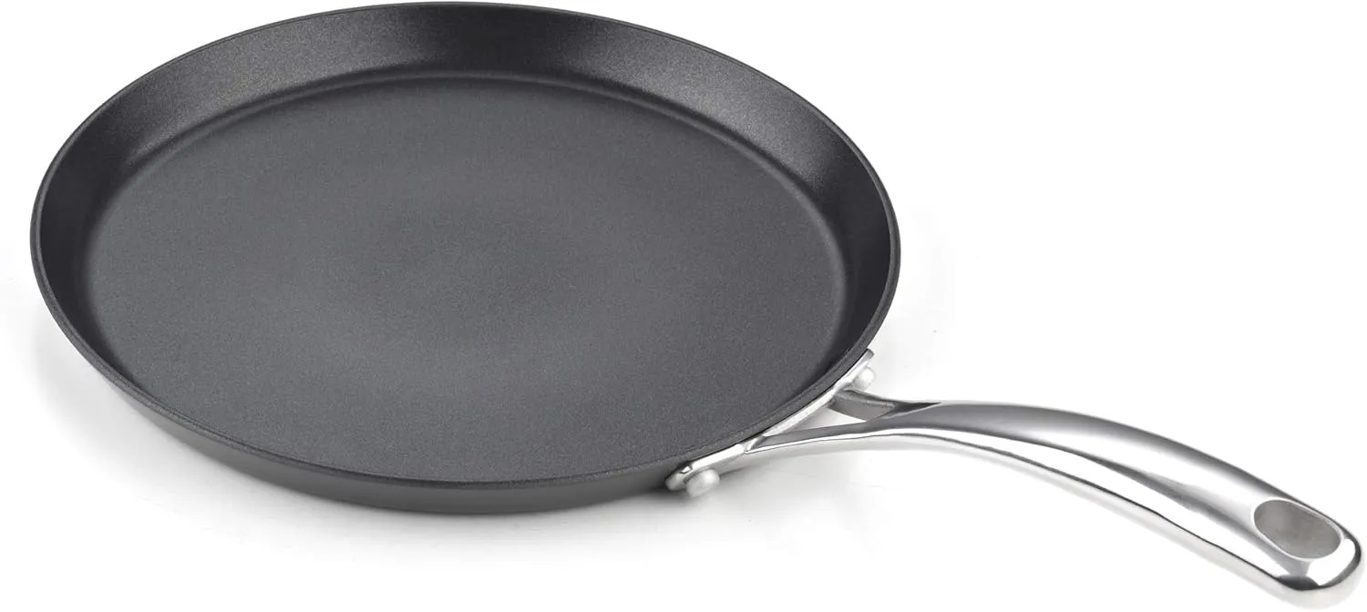 Cooks Standard Nonstick Hard Anodized 9.5-inch 24cm Crepe Griddle Pan, Black