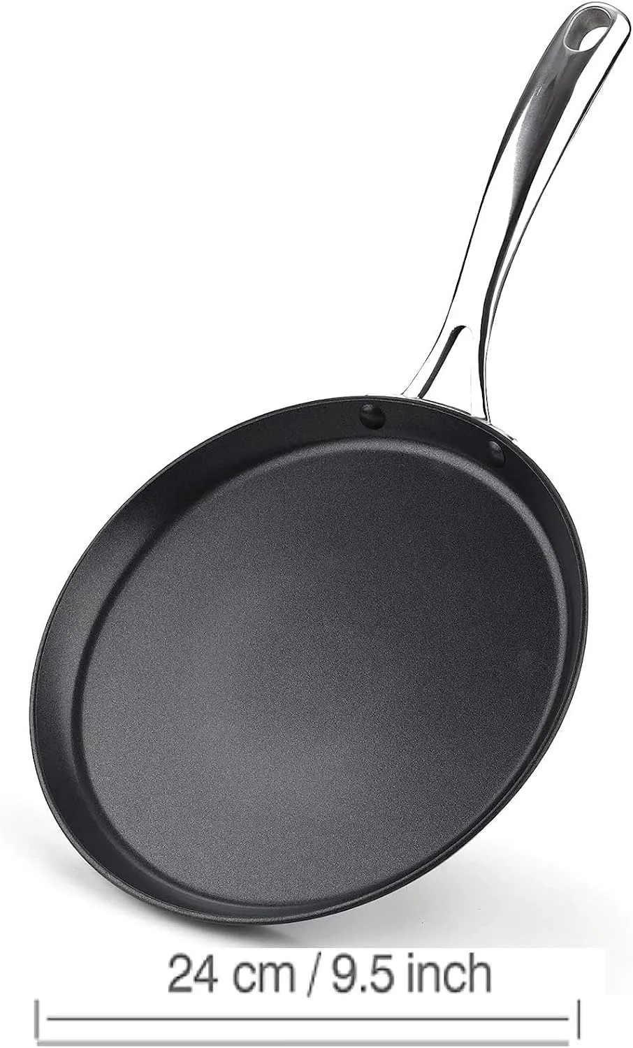 Cooks Standard Nonstick Hard Anodized 9.5-inch 24cm Crepe Griddle Pan, Black