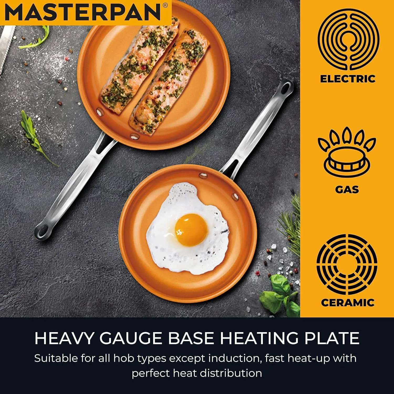 Copper tone 10-inch Ceramic Non-stick Fry pan