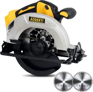 Cordless Circular Saw for DEWALT 20V MAX Battery, 7-1/4 Inch Brushless Power Circular Saws, 0-50 Degree Level Capability, Lightweight with 2 Blades for Plastic, Woodworking（Tool Only）