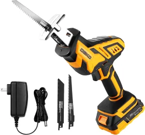 Cordless Reciprocating Saw: DEKOPRO 20Volt Battery Powered Mini Reciprocating Saw, Compact Electric Metal Blades Tool, Power Hand Saws for Wood work, Cut