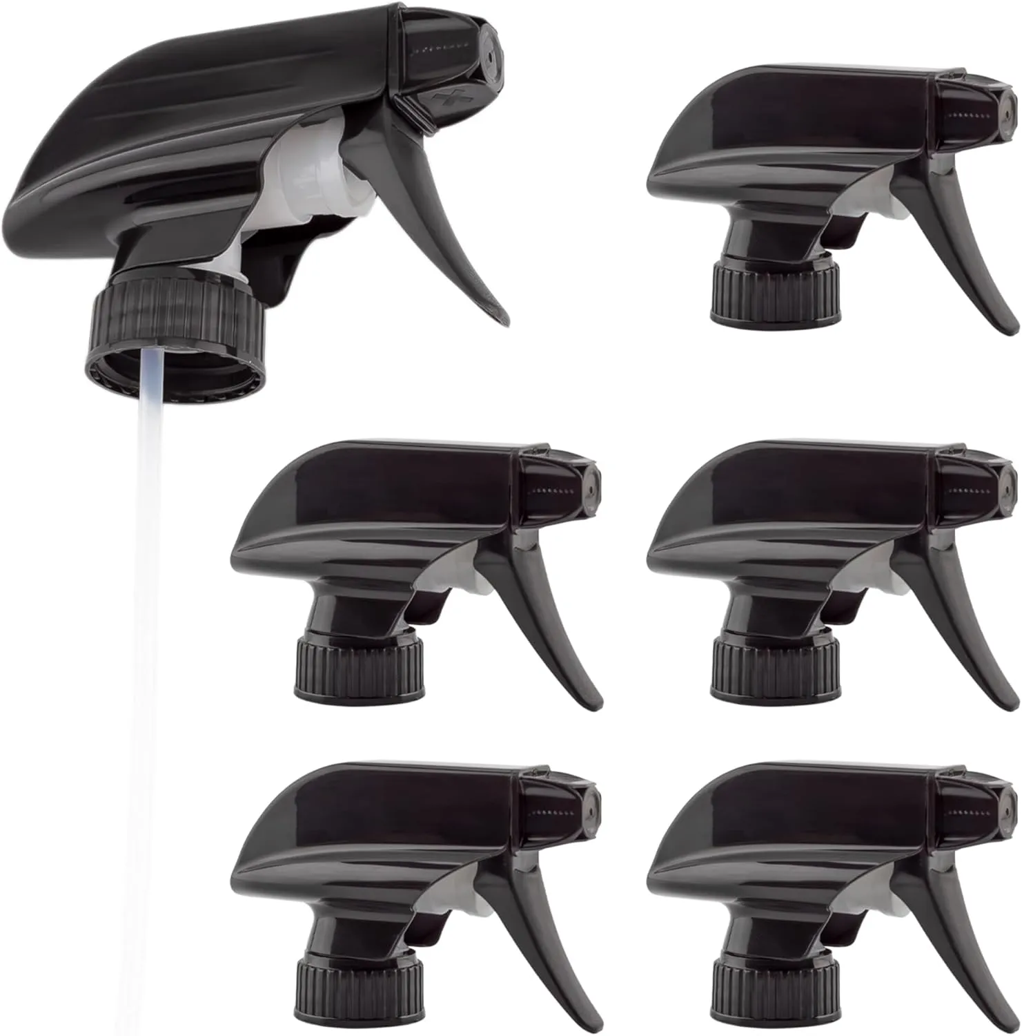 Cornucopia Brands 3-Setting Mist Spray & Stream Sprayer Replacement Parts (6-Pack); Fits Standard 8oz / 16oz Boston Round 28/400 Neck Bottles