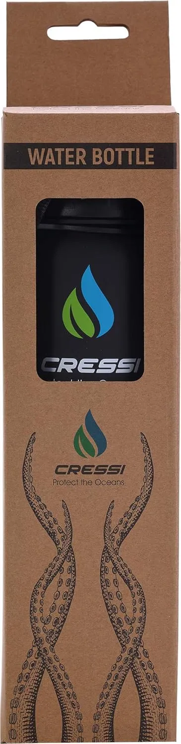 Cressi H2O Frosted Drinking Flask - One Click Opening, Lanyard for Easy Carrying, Filter for Ice and Fruit - 600 ml / 1000 ml - BPA Free - Designed in Italy