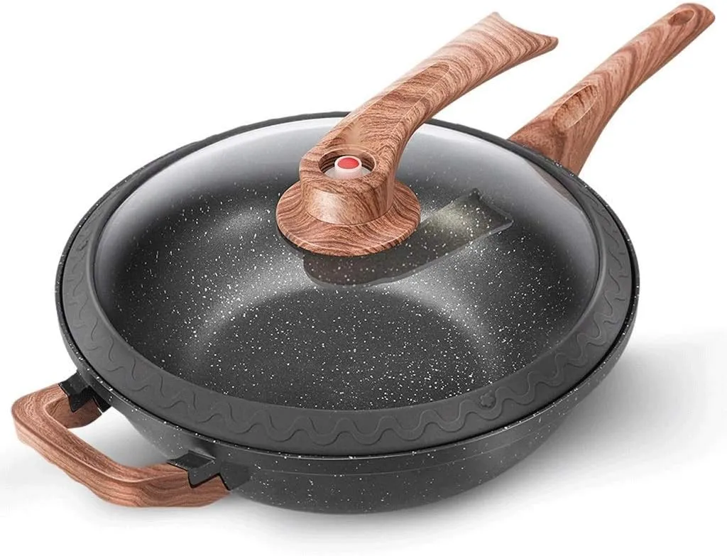 CSCDD Maifan Stone Non-Stick Wok no Oil Smoke Household Gas Wok Non-Stick Induction Cooker Universal Pot