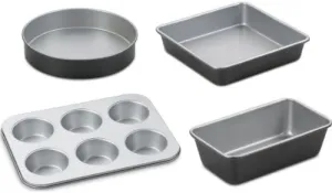 Cuisinart Chef's Classic Nonstick Bakeware 4-Piece Starter Set,Silver/Black