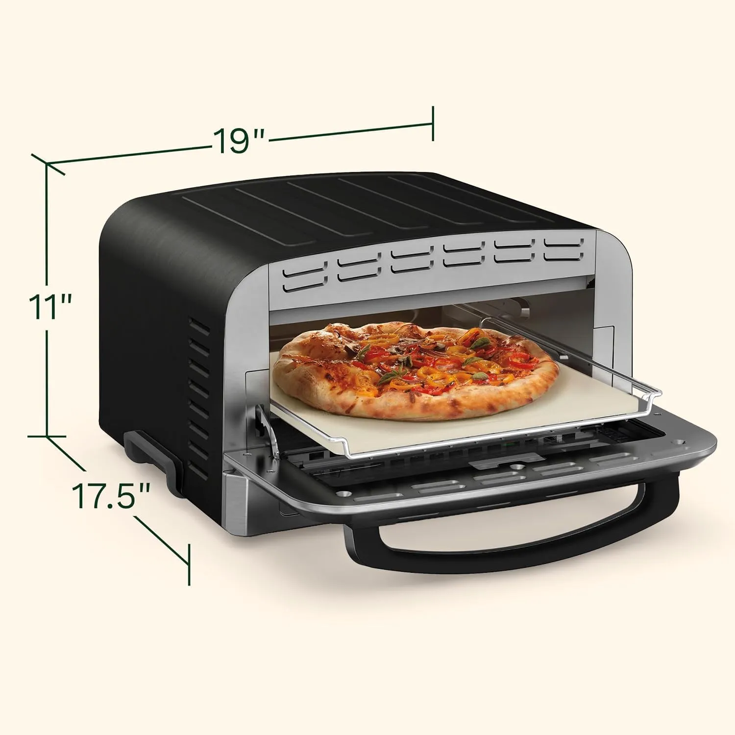 Cuisinart Indoor Pizza Oven – Bake 12” Pizzas in Minutes – Portable Countertop Pizza Oven – Stainless Steel – CPZ-120BKS
