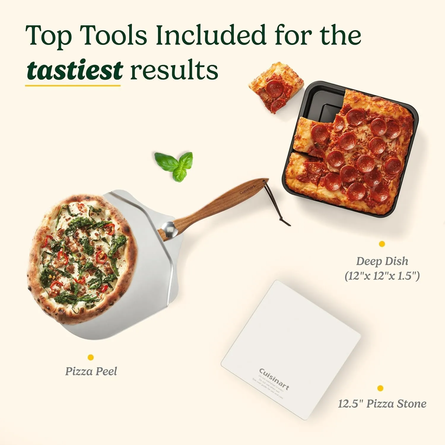 Cuisinart Indoor Pizza Oven – Bake 12” Pizzas in Minutes – Portable Countertop Pizza Oven – Stainless Steel – CPZ-120BKS