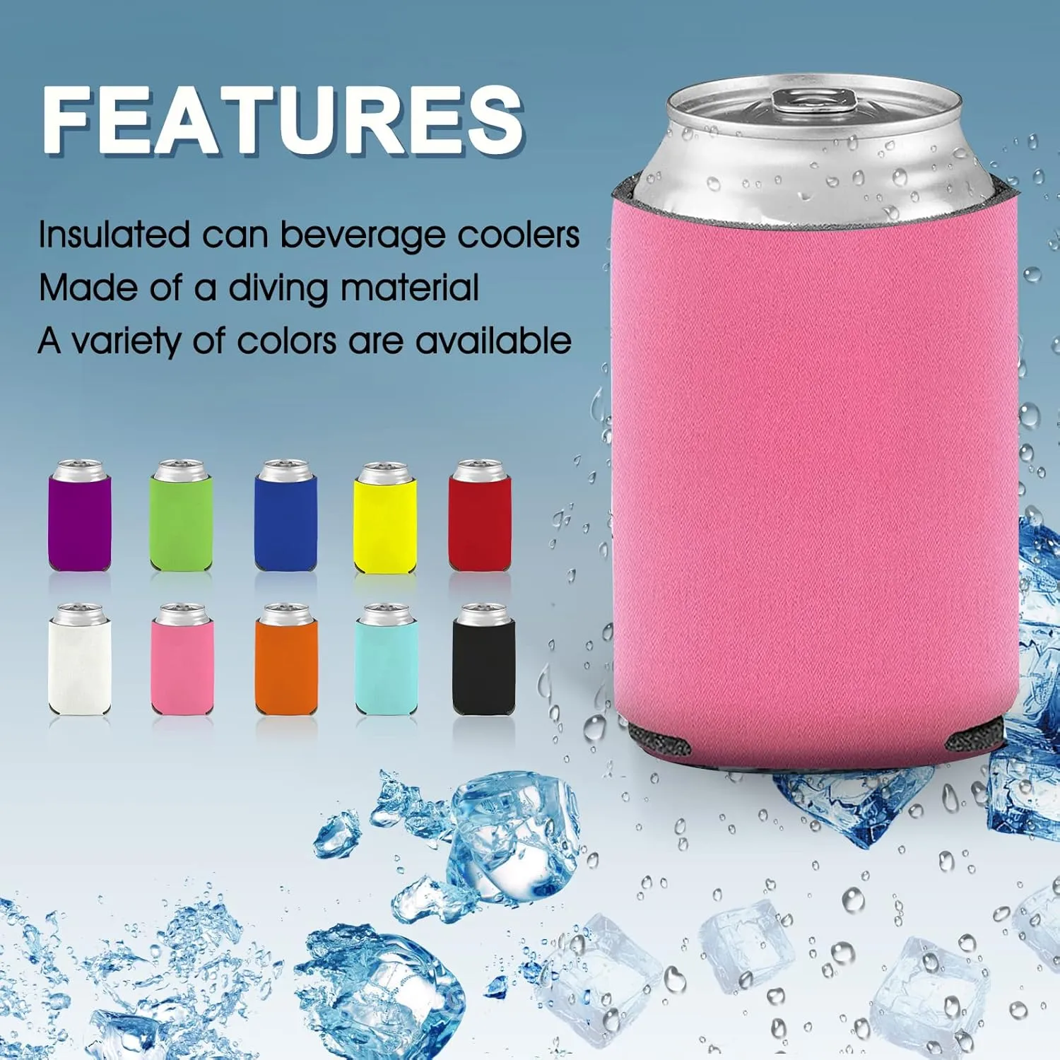 Custom Can Sleeve Beer Coolers 30pcs Bulk Personalized Can Cooler With Photo Logo Customized Insulated Beverage Bottle Holder for Party Weddings Fishing Picnics