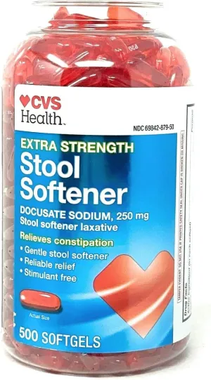 CVS Health Extra Strength Stool Softener Softgels 250 mg, 500 Count