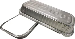 D&W Fine Pack Disposable Aluminum Foil 3 lb. Oblong Food Storage Pans with Board Lids - 48 Ounces - Perfect for Baking, Preparing Food (Pack of 100)