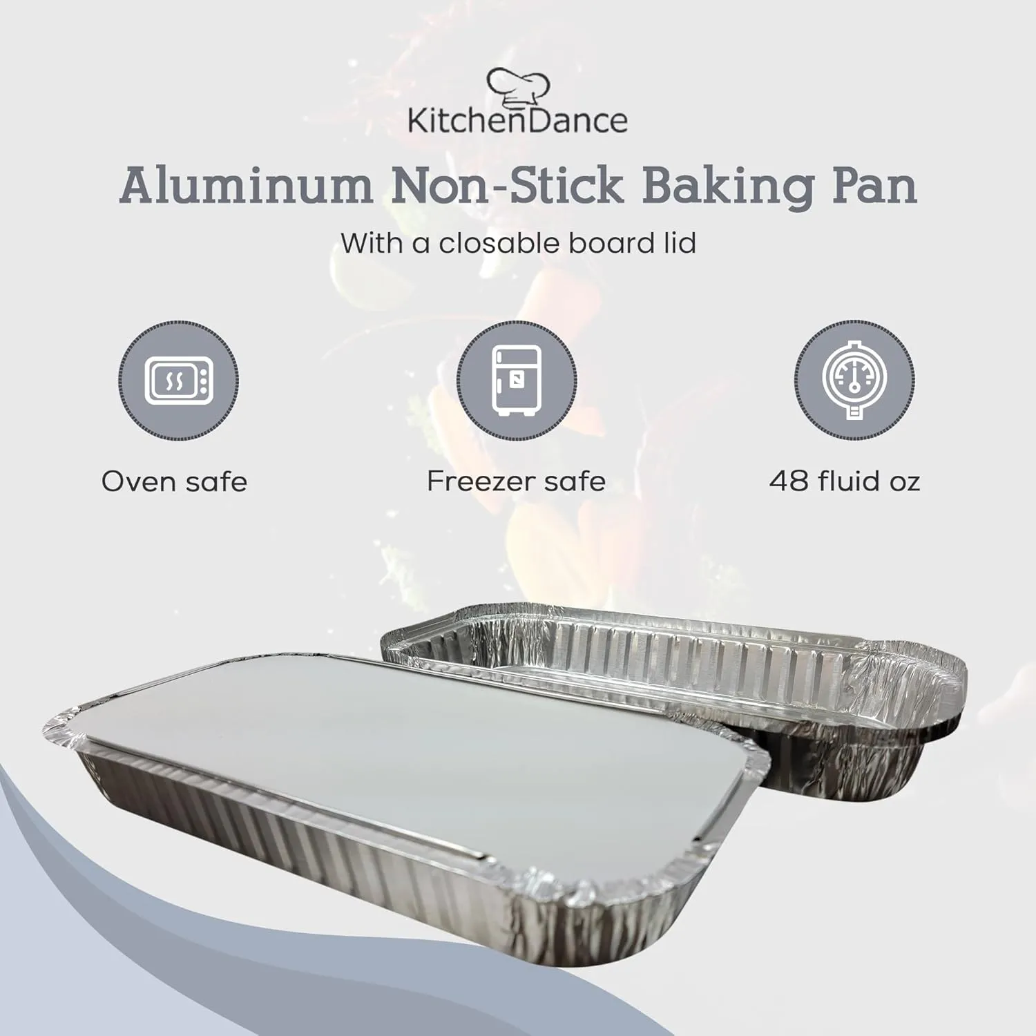 D&W Fine Pack Disposable Aluminum Foil 3 lb. Oblong Food Storage Pans with Board Lids - 48 Ounces - Perfect for Baking, Preparing Food (Pack of 100)