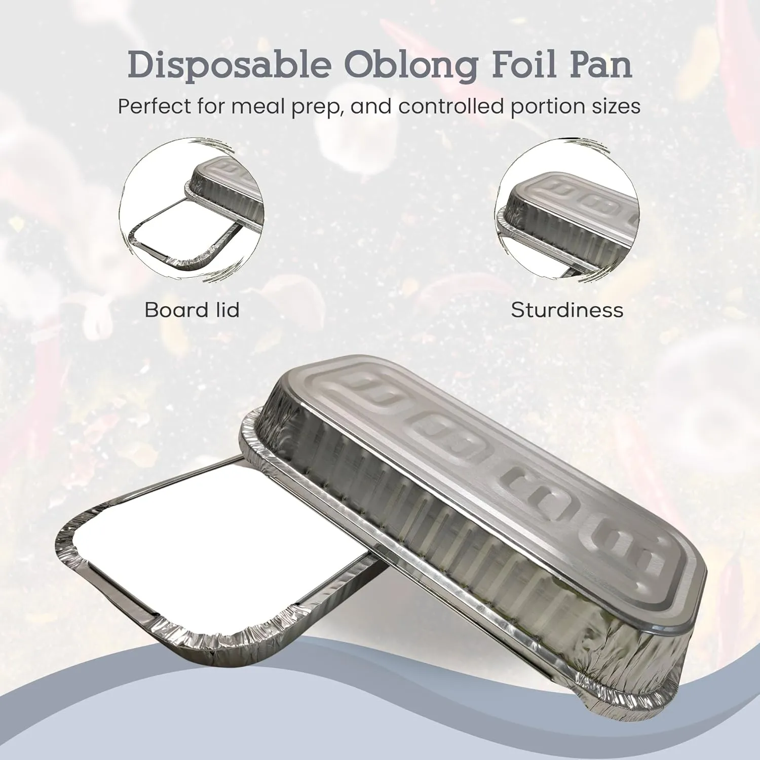D&W Fine Pack Disposable Aluminum Foil 3 lb. Oblong Food Storage Pans with Board Lids - 48 Ounces - Perfect for Baking, Preparing Food (Pack of 100)