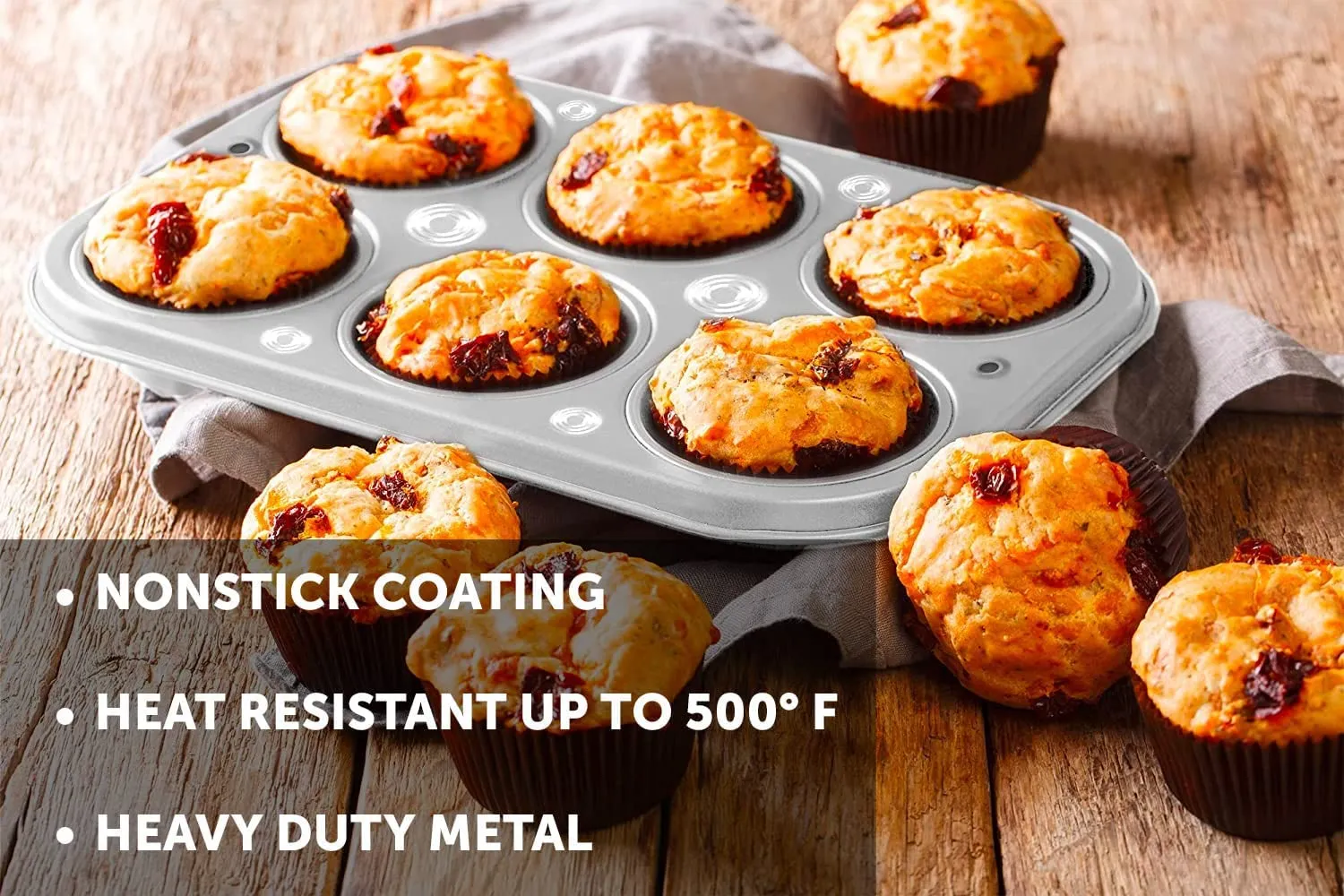 DecorRack Non-Stick Muffin Pan, 6-Cup, Bakeware for Baking Cupcakes (Pack of 1)