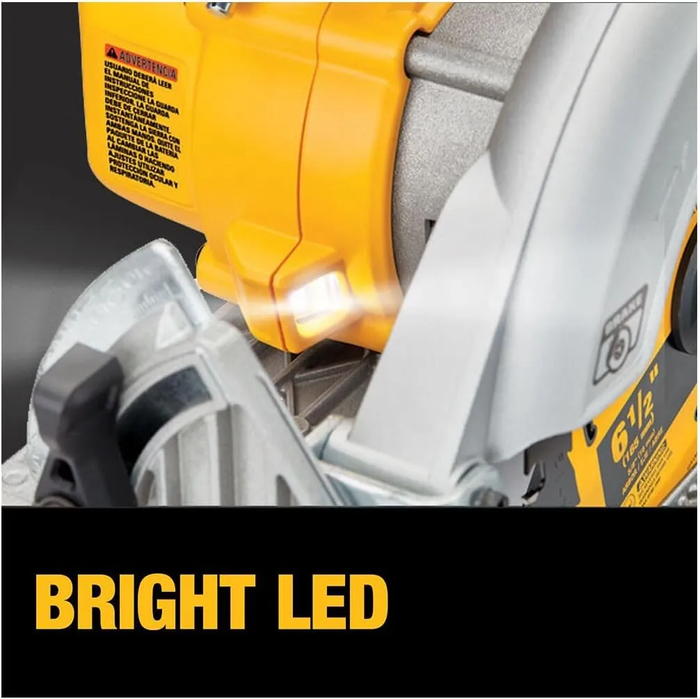 DEWALT 20V MAX* Circular Saw, 6-1/2-Inch, Cordless, Tool Only (DCS565B)
