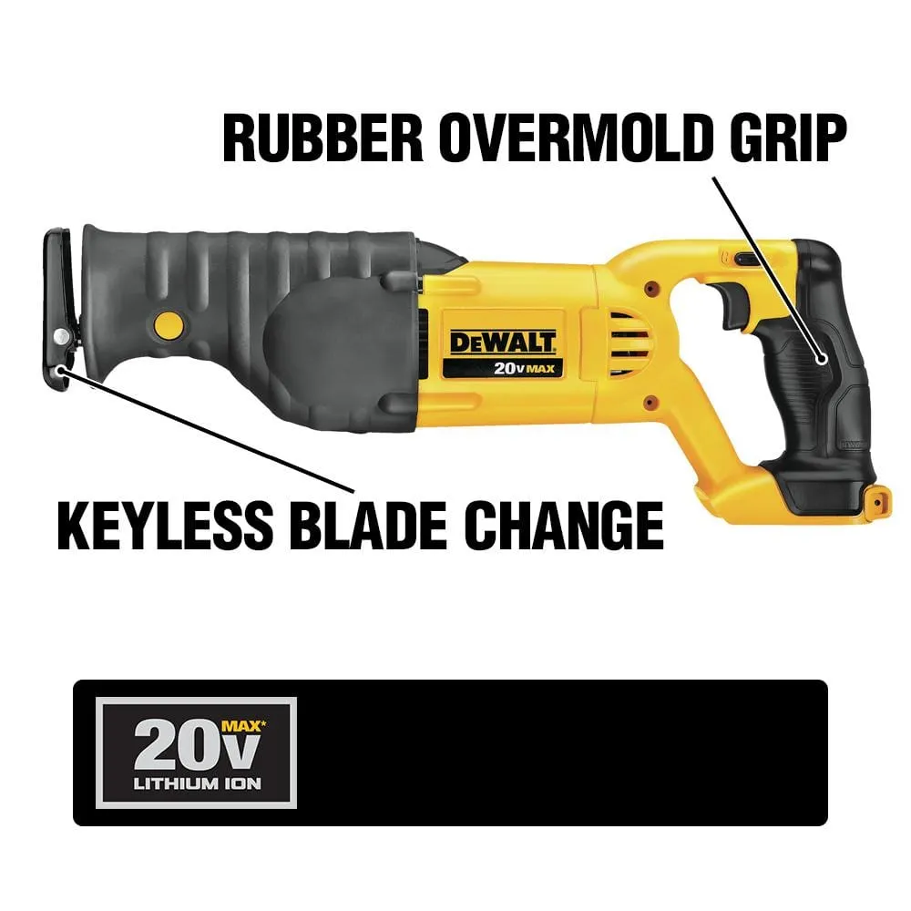 DEWALT 20V MAX Cordless Brushless Compact Reciprocating Saw with 4.0Ah Battery