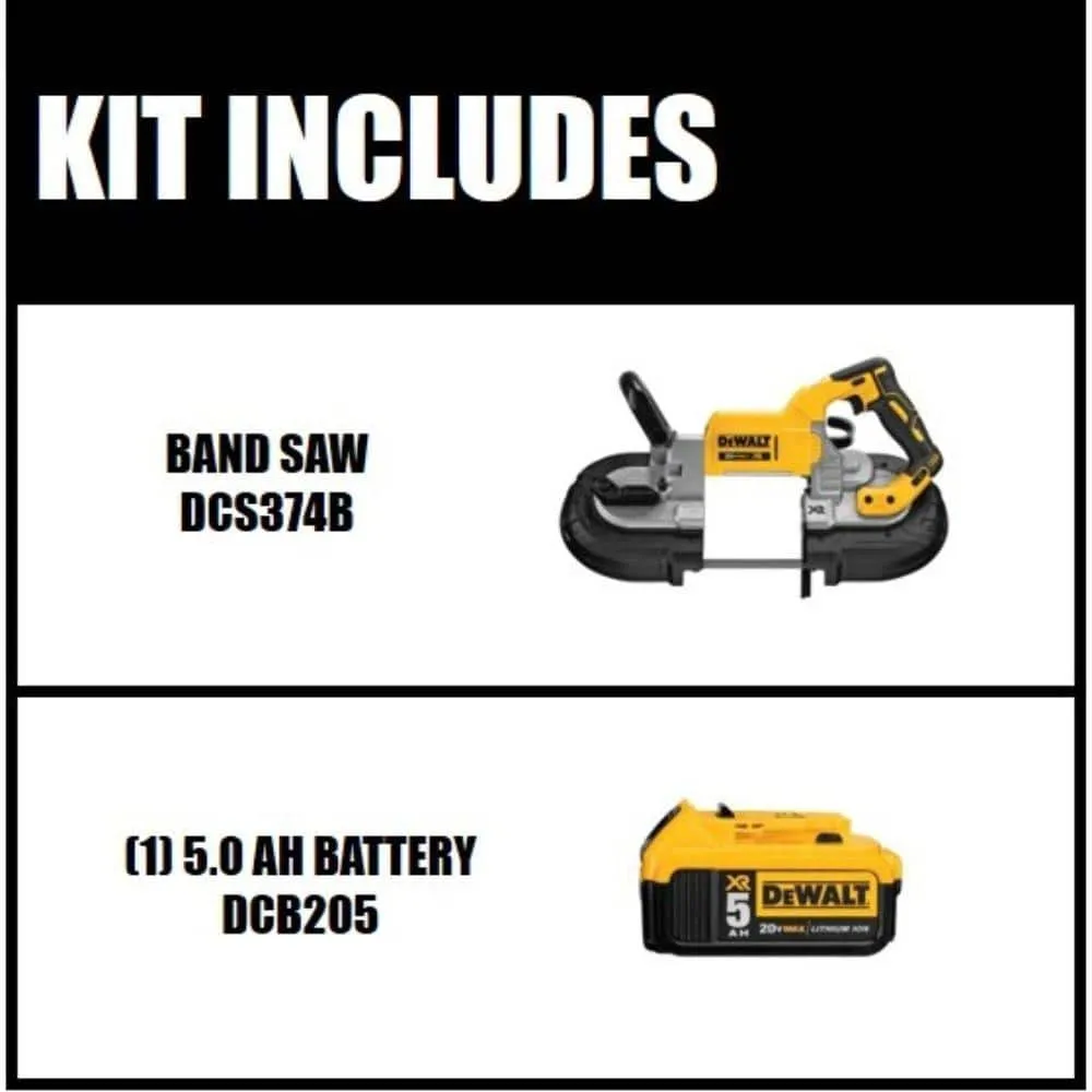 DEWALT 20V MAX Cordless Brushless Deep Cut Band Saw with 5.0Ah Battery