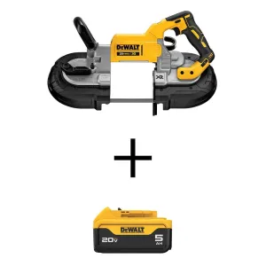 DEWALT 20V MAX Cordless Brushless Deep Cut Band Saw with 5.0Ah Battery