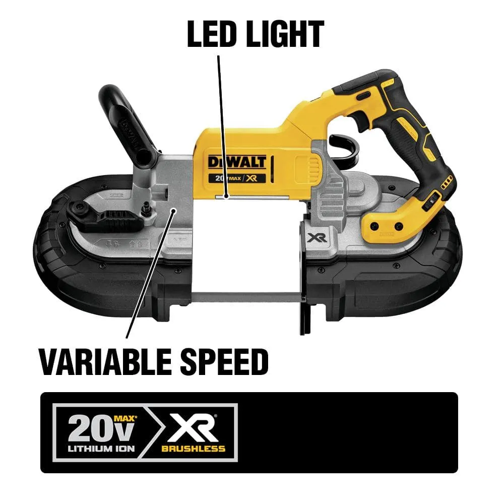 DEWALT 20V MAX Cordless Brushless Deep Cut Band Saw with 5.0Ah Battery