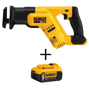 DEWALT 20V MAX Cordless Compact Reciprocating Saw with 5.0Ah Battery Pack