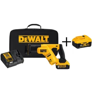DEWALT 20V MAX Lithium-Ion Cordless Compact Reciprocating Saw with Batteries, Charger, and Bag