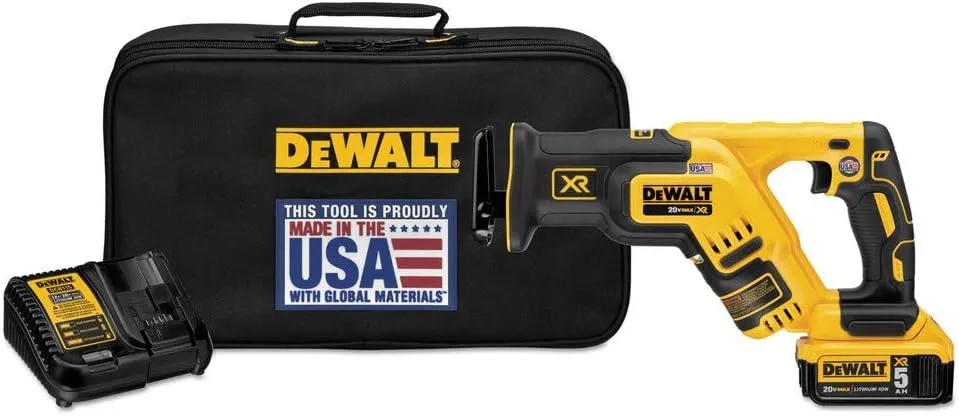 DEWALT 20V MAX XR Compact Reciprocating Saw, 5.0-Amp Hour, Cordless (DCS367P1)