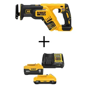 DEWALT 20V MAX XR Cordless Brushless Compact Reciprocating Saw Kit with Batteries and Charger