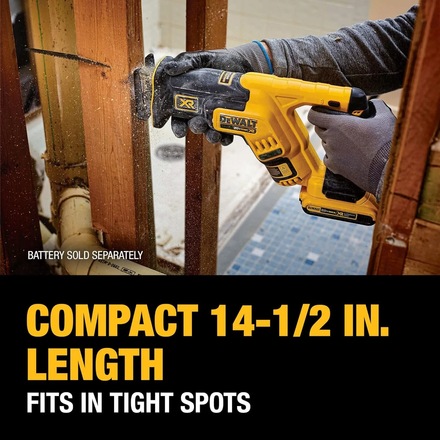 DEWALT 20V MAX* XR Reciprocating Saw, Compact, Tool Only (DCS367B)  (Refurbished)