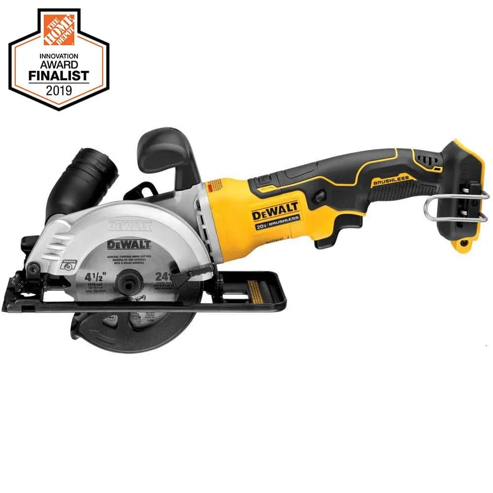 DEWALT ATOMIC 20V MAX Cordless Brushless 4-1/2 in. Circular Saw with 24-Tooth Blade