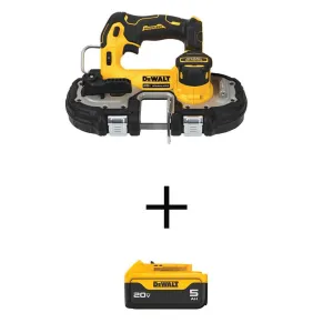 DEWALT ATOMIC 20V MAX Cordless Brushless Compact Bandsaw with 5.0Ah Battery