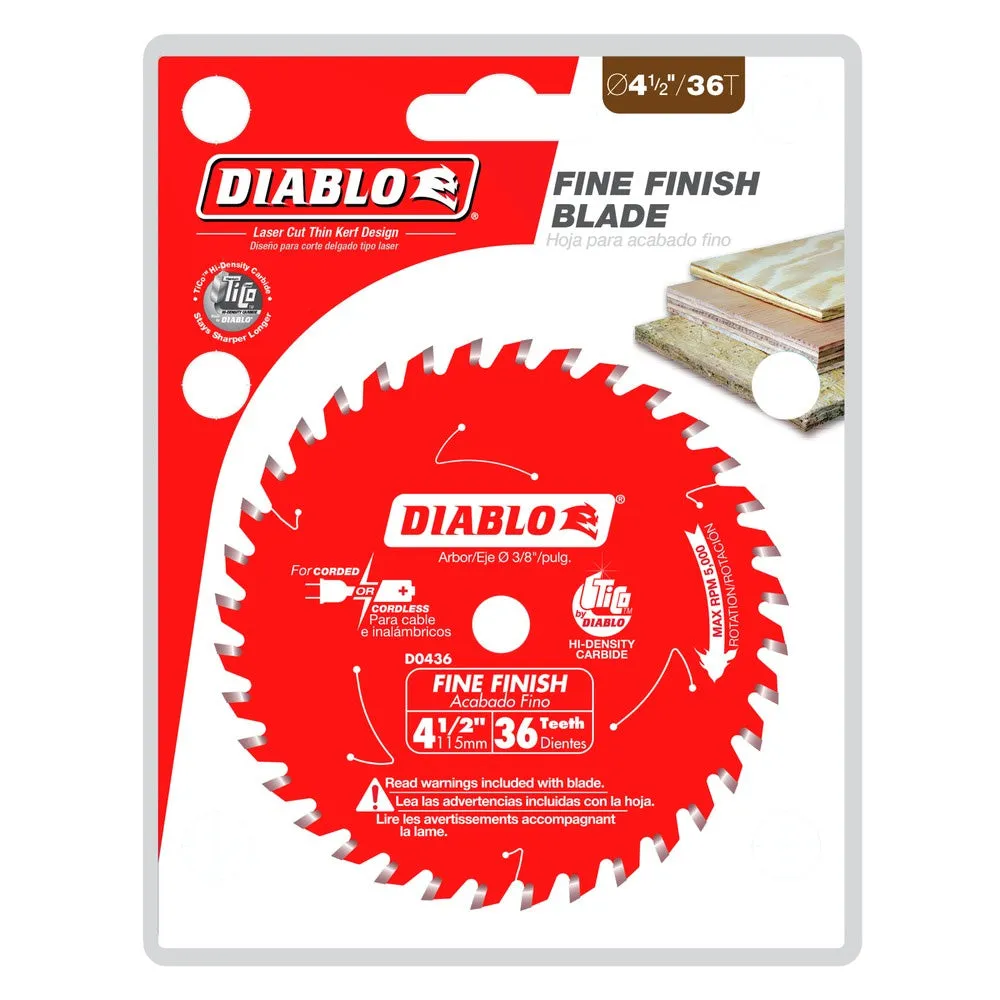 Diablo 4-1/2" x 36T Fine Finish Saw Blade