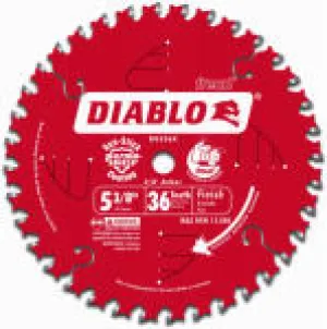 DIABLO Diablo D0536X Circular Saw Blade, 5-3/8 in Dia, 0.393 in Arbor, 36-Teeth, Carbide Cutting Edge