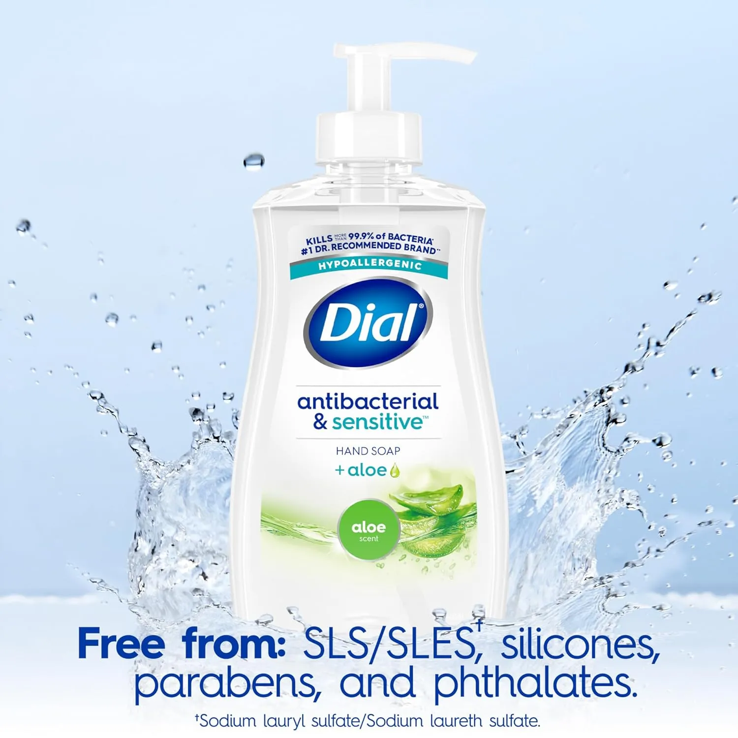 Dial Antibacterial Liquid Hand Soap, Aloe, 11 fl oz (Pack of 12)
