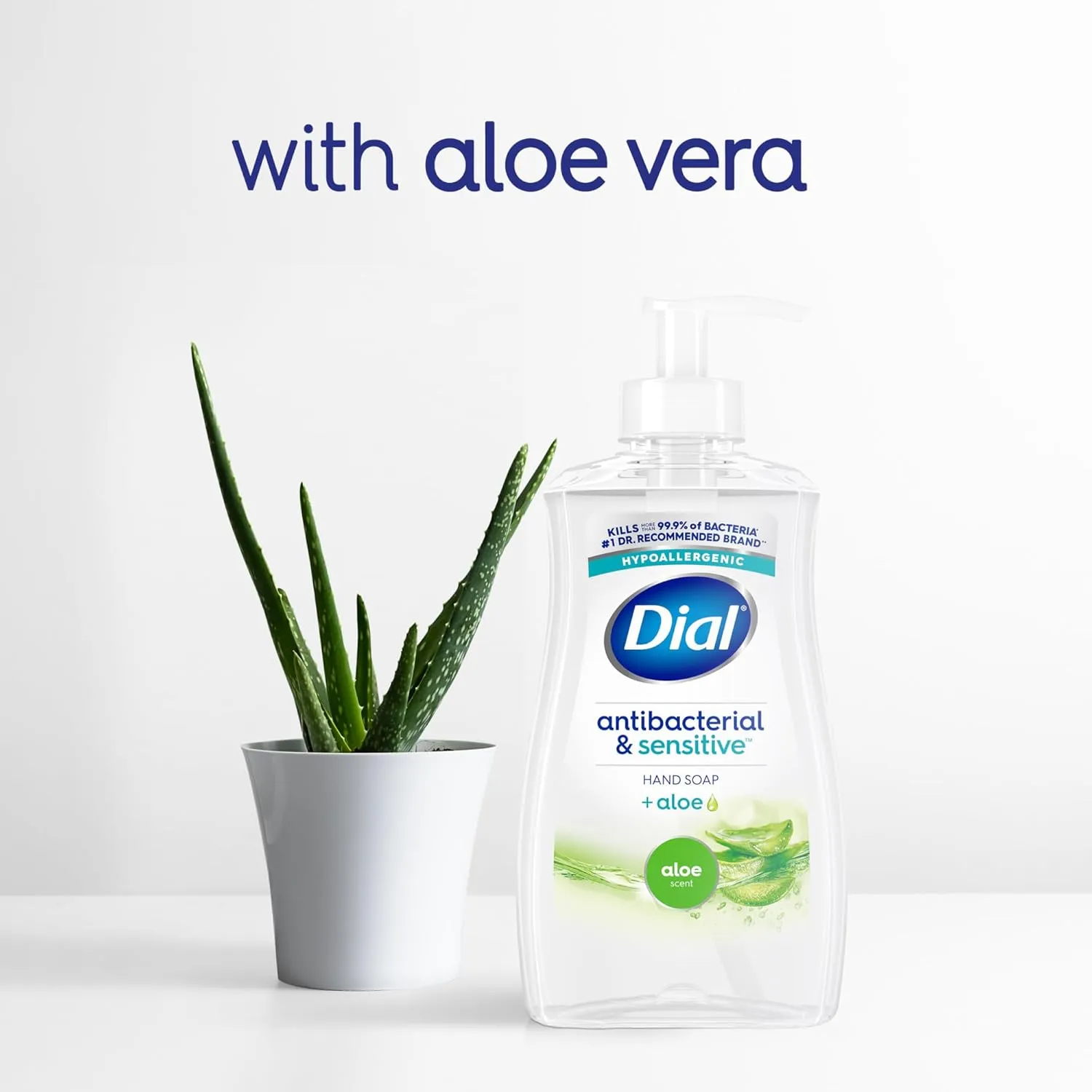 Dial Antibacterial Liquid Hand Soap, Aloe, 11 fl oz (Pack of 12)