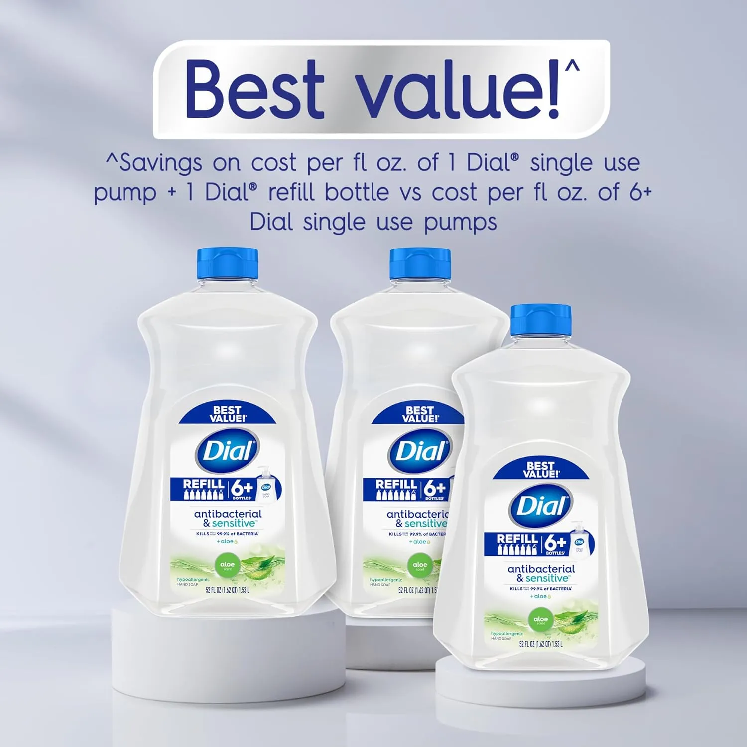 Dial Antibacterial Liquid Hand Soap, Aloe, 11 fl oz (Pack of 12)