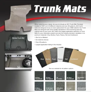 Die Cut Vinyl Complete Trunk Mat - fits 1968-1969 Plymouth Belvedere Coupe (Gray Plaid)